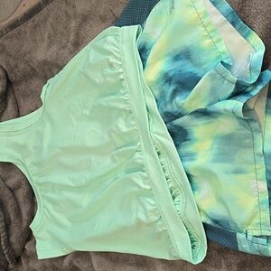 Xersion Mint Green and Tie-Dye Kids Matching Set